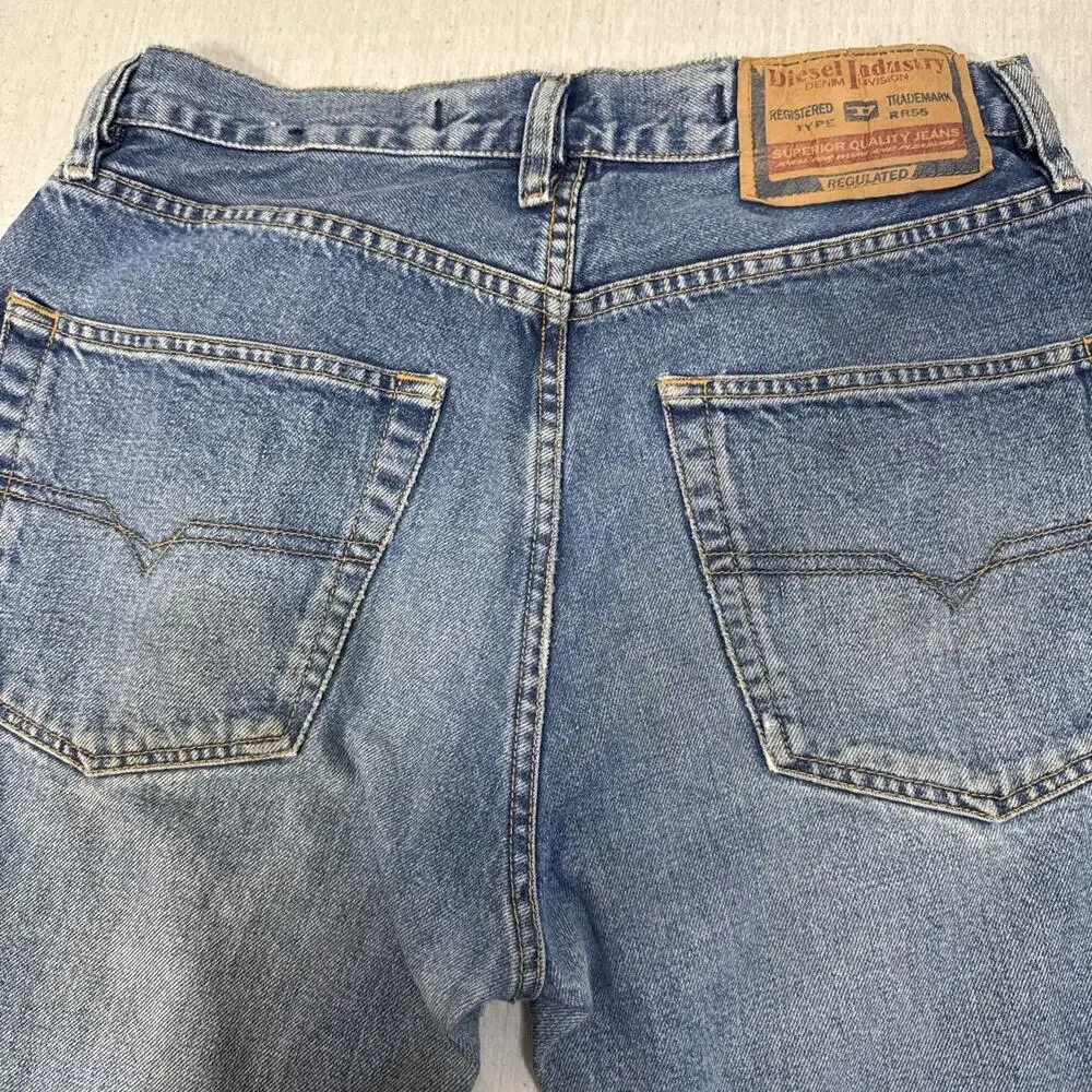 Diesel Straight Mens 31x34 Blue Jeans Wash Cowboy Western Nice Fade